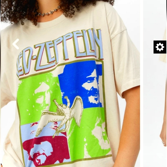 REVOLVE DAYDREAMER Led Zeppelin Four Square Merch Tee, Dirty White NWT, Size S - Picture 16 of 16